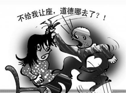 老人地鐵內拉扯辱罵年輕女子 強逼其讓座，引發