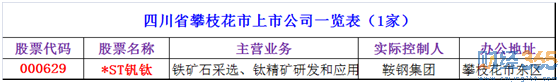 攀枝花市上市公司