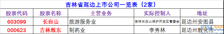 2020延邊上市公司有哪些-延邊上市公司名單