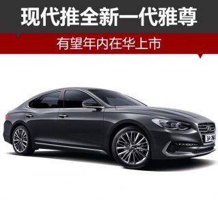 現代新車年內在華上市 全新一代雅尊 