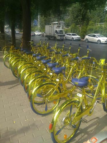 杭州驚現“土豪金”共享單車 彩虹單車已集齊！ 