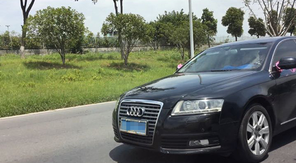 公車牌奧迪成婚車 經查實車輛已經被競拍出去現在不屬于公車