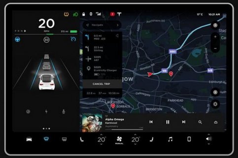傳說中的巨屏 Model 3中控大屏露真容