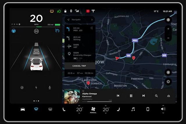 傳說中的巨屏 Model 3中控大屏露真容