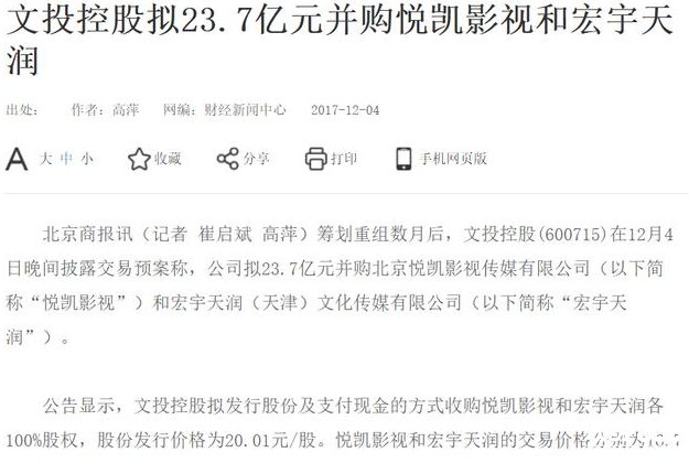 文投控股并購