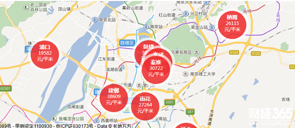 南京房價區域圖