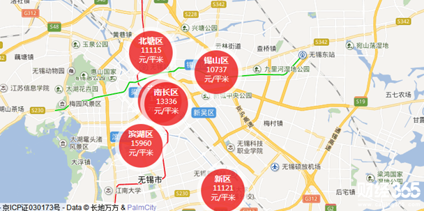 無錫房價區域圖