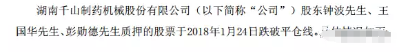 質押股份跌破平倉線