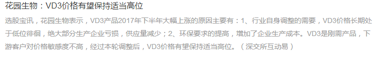 VD3價格上漲