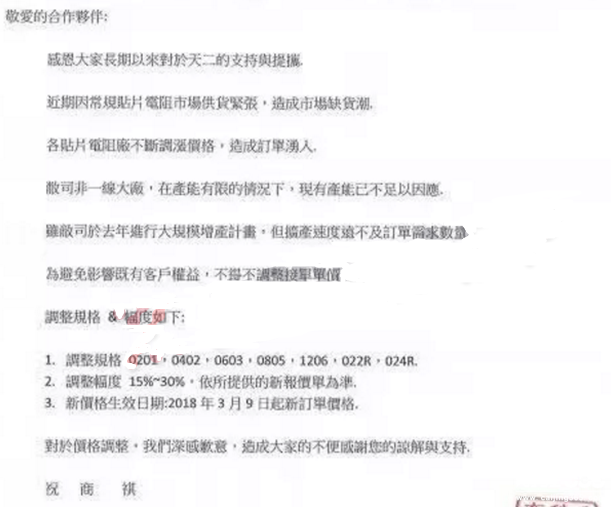 電阻元件景氣度高企