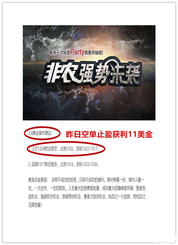 黃龍點金：3.9黃金操作建議，非農強勢來襲