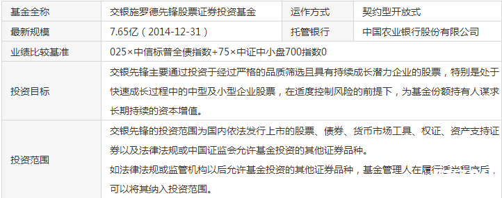 交銀先鋒股票公司基本信息