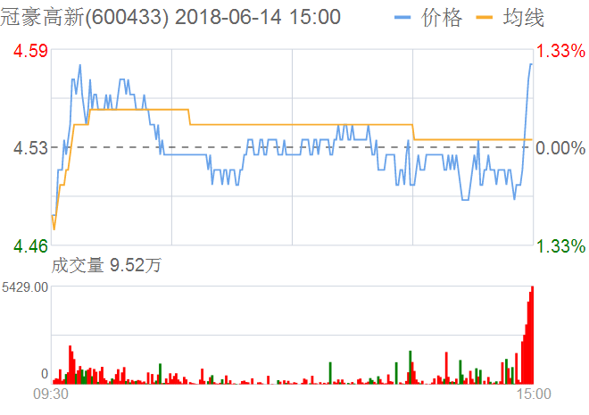 冠豪高新股票行情回顧：冠豪高新06月14日資金揭秘