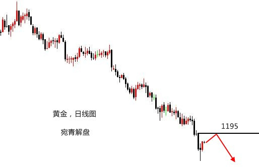 宛青解盤：黃金本周1195之下先空，修正看好回落